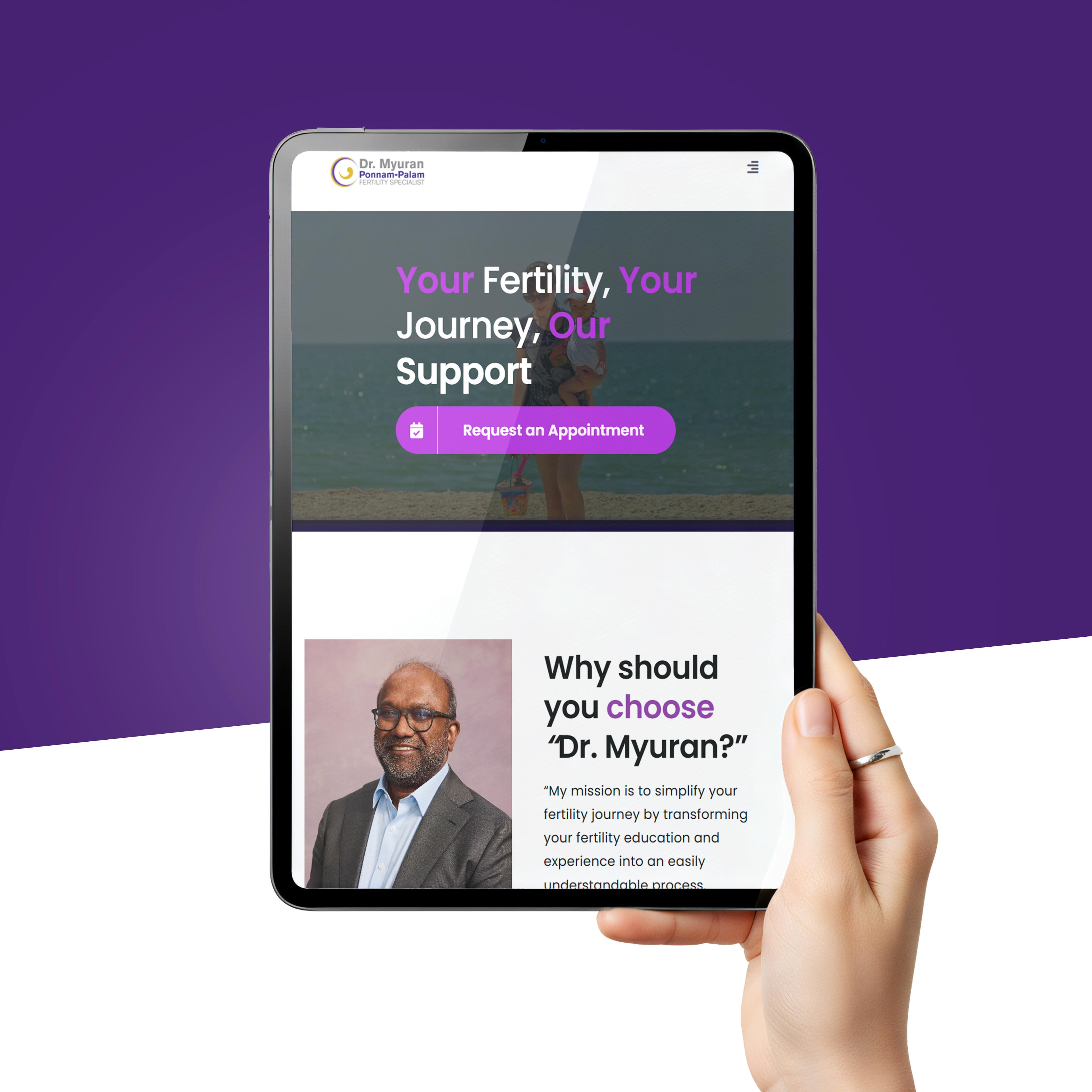 Dr. Myuran website case study image